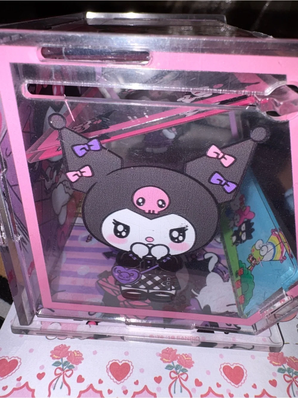 Kuromi‎ Pink Acrylic Jewelry Box/stationary box